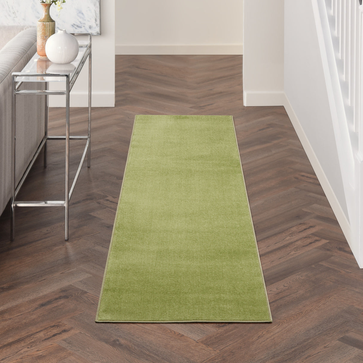 2' X 6' Green Non Skid Indoor Outdoor Runner Rug