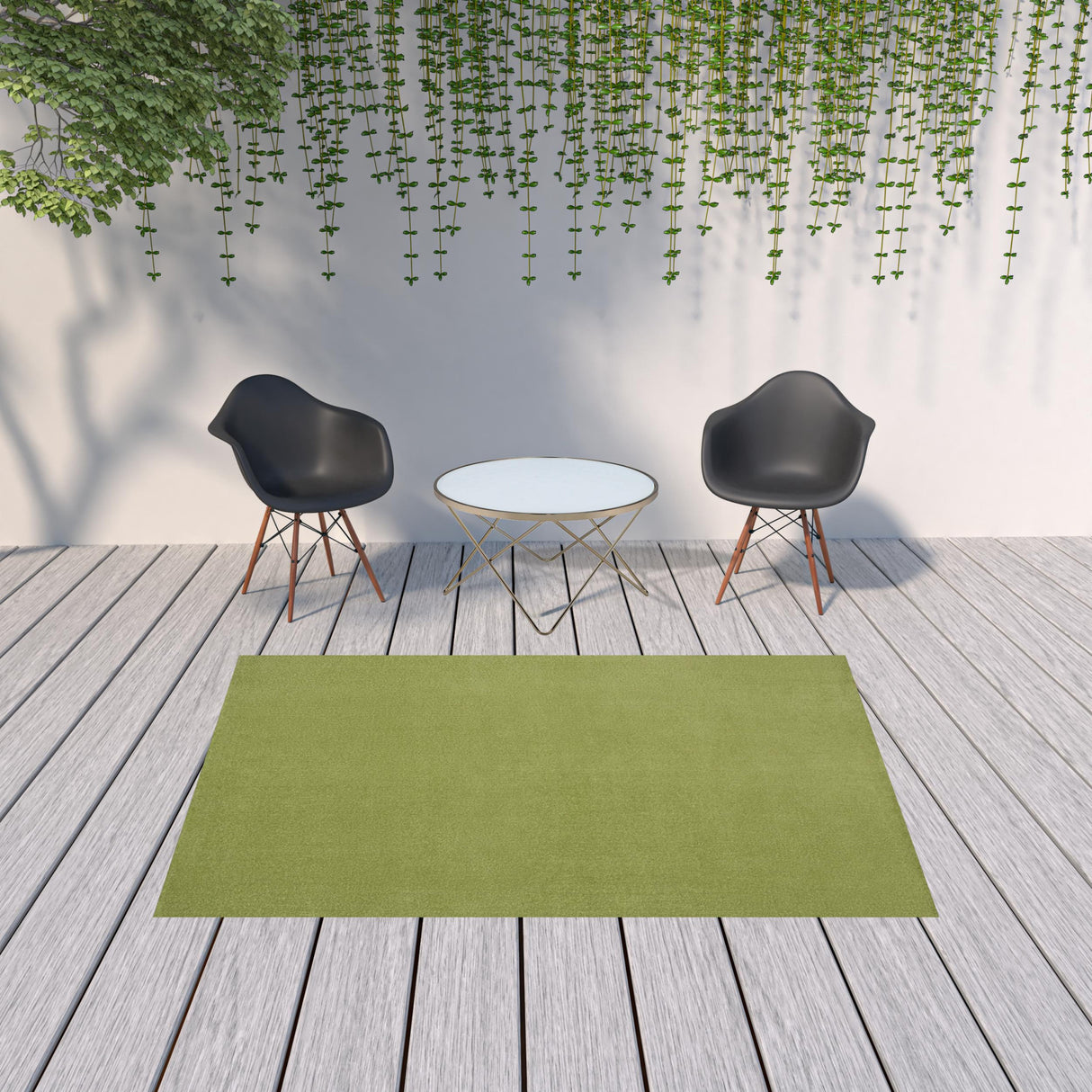 6' X 9' Green Non Skid Indoor Outdoor Area Rug