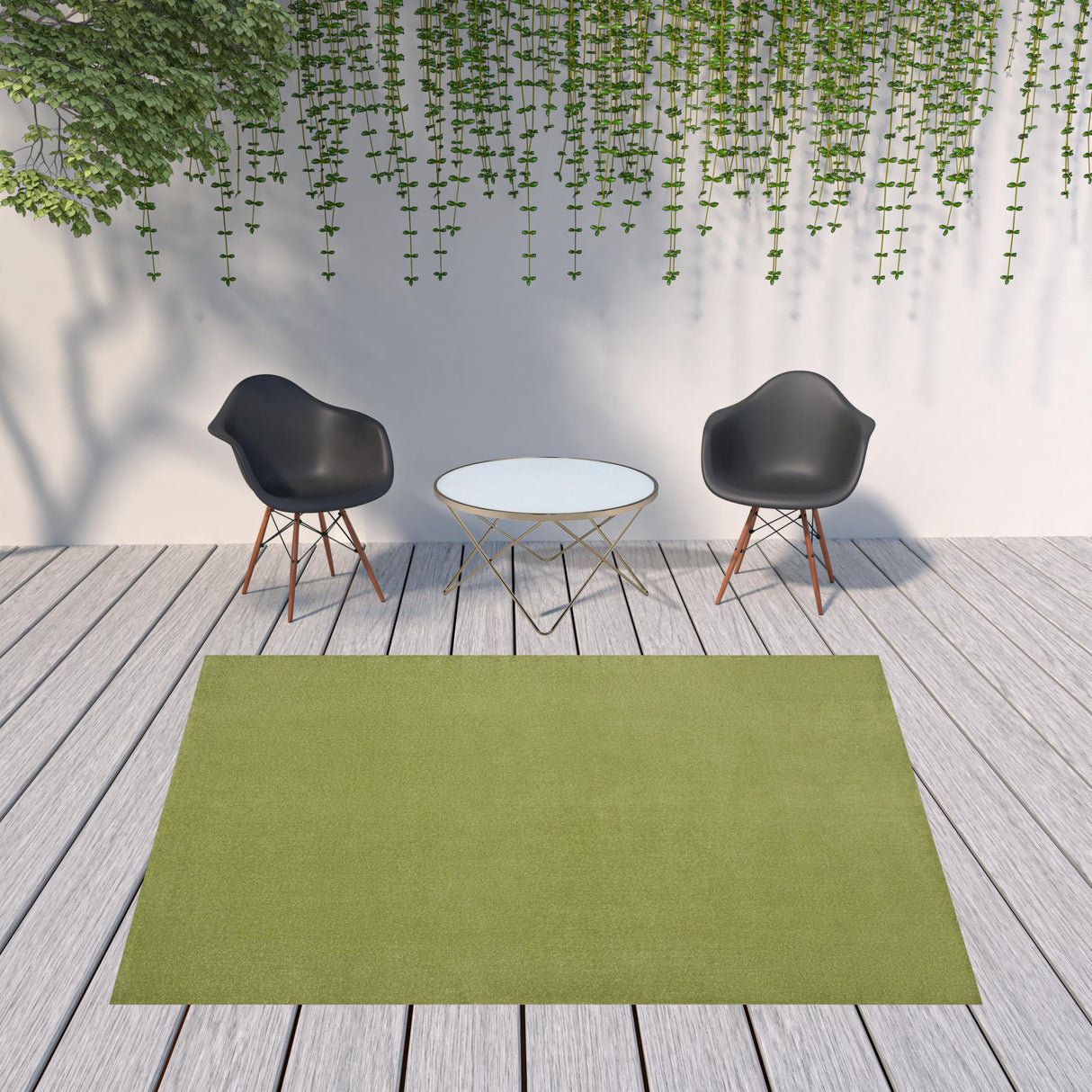 8' X 10' Green Non Skid Indoor Outdoor Area Rug