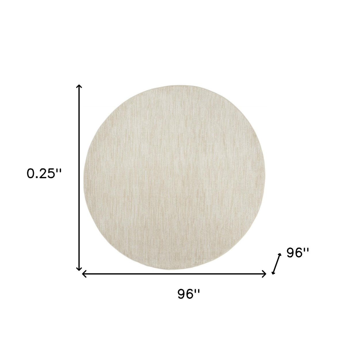 8' X 8' Ivory And Beige Round Non Skid Indoor Outdoor Area Rug