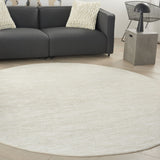 8' X 8' Ivory And Beige Round Non Skid Indoor Outdoor Area Rug