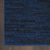 8' Midnight Blue Indoor Outdoor Runner Rug