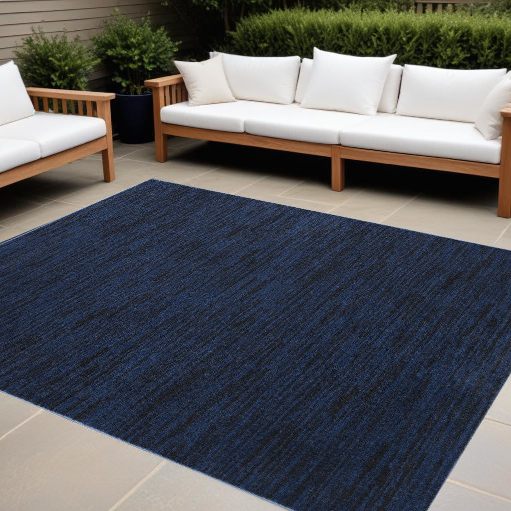 7' X 10' Midnight Blue Indoor Outdoor Area Rug