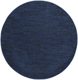 8' Midnight Blue Round Stain Resistant Indoor Outdoor Area Rug