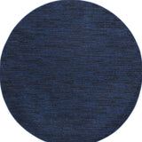 8' Midnight Blue Round Stain Resistant Indoor Outdoor Area Rug