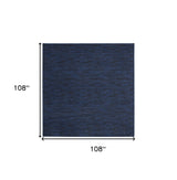 9' Midnight Blue Square Stain Resistant Indoor Outdoor Area Rug