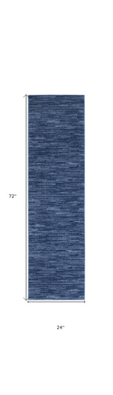 6' Blue Non Skid Indoor Outdoor Runner Rug