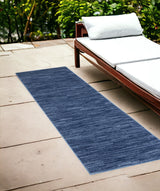 6' Blue Non Skid Indoor Outdoor Runner Rug