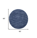 4' Blue Round Non Skid Indoor Outdoor Area Rug