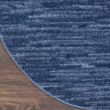 4' Blue Round Non Skid Indoor Outdoor Area Rug