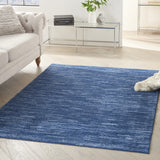 5' X 7' Blue Non Skid Indoor Outdoor Area Rug