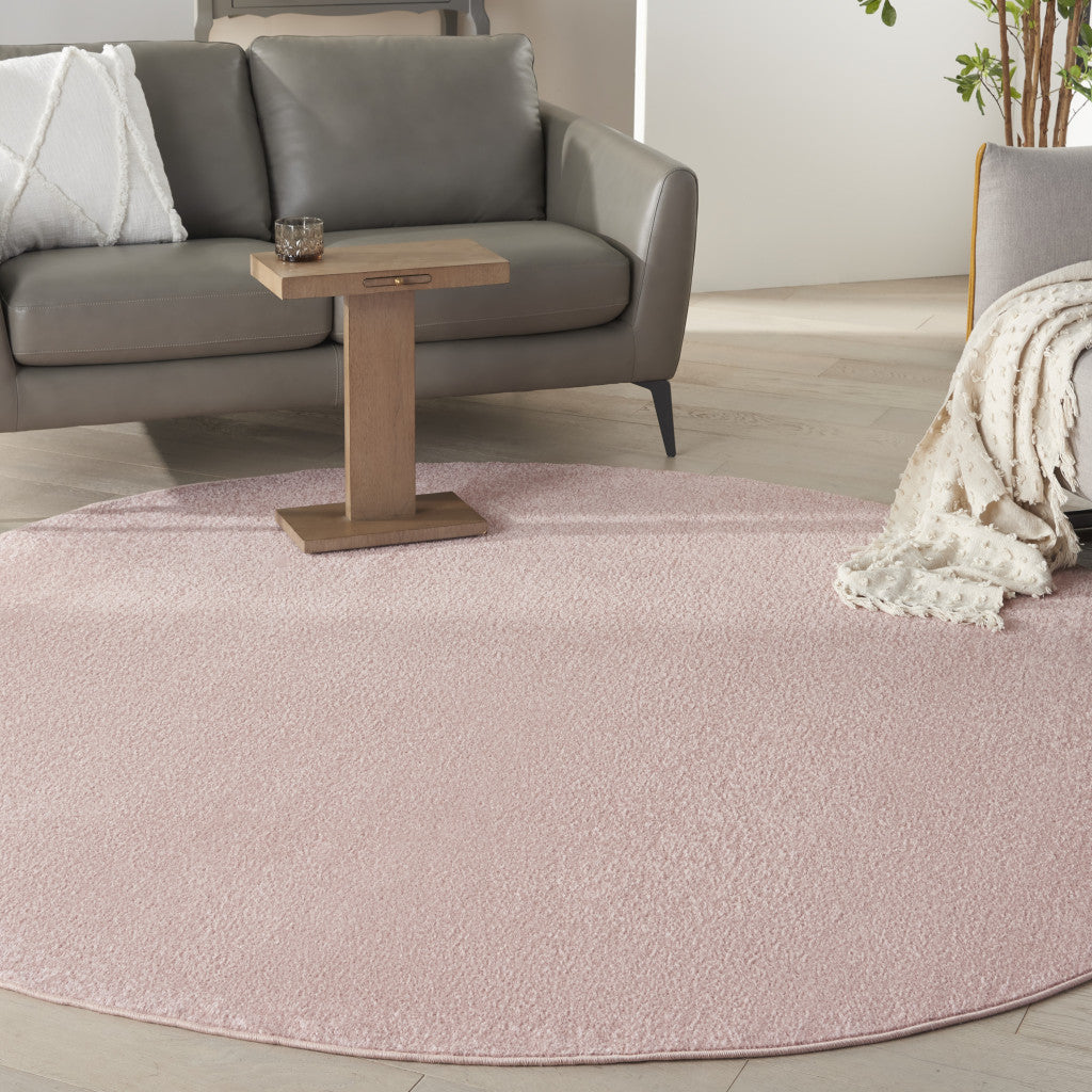 8' X 8' Pink Round Non Skid Indoor Outdoor Area Rug