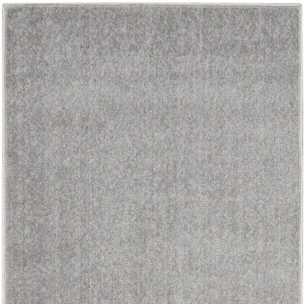 2' X 10' Silver Grey Non Skid Indoor Outdoor Runner Rug