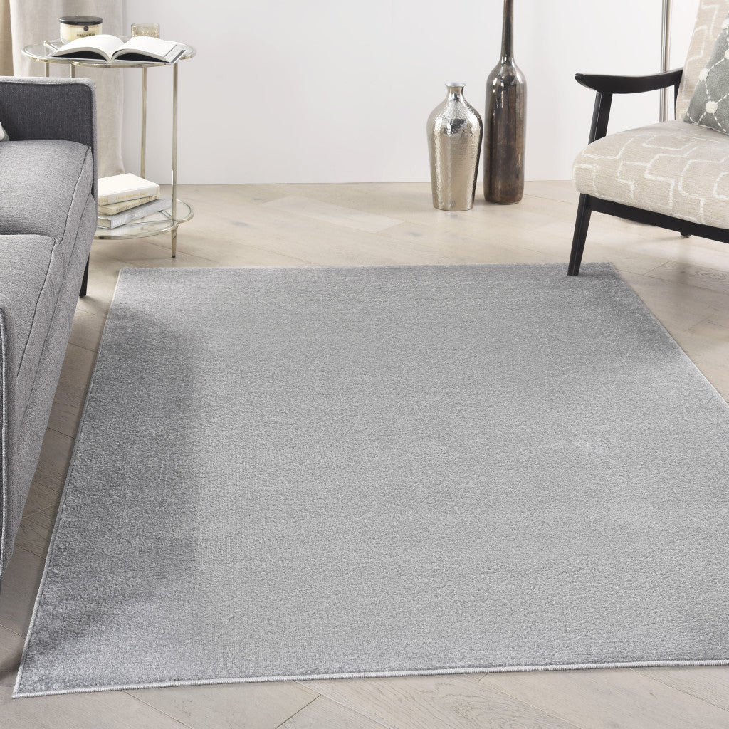 4' X 6' Silver Grey Non Skid Indoor Outdoor Area Rug