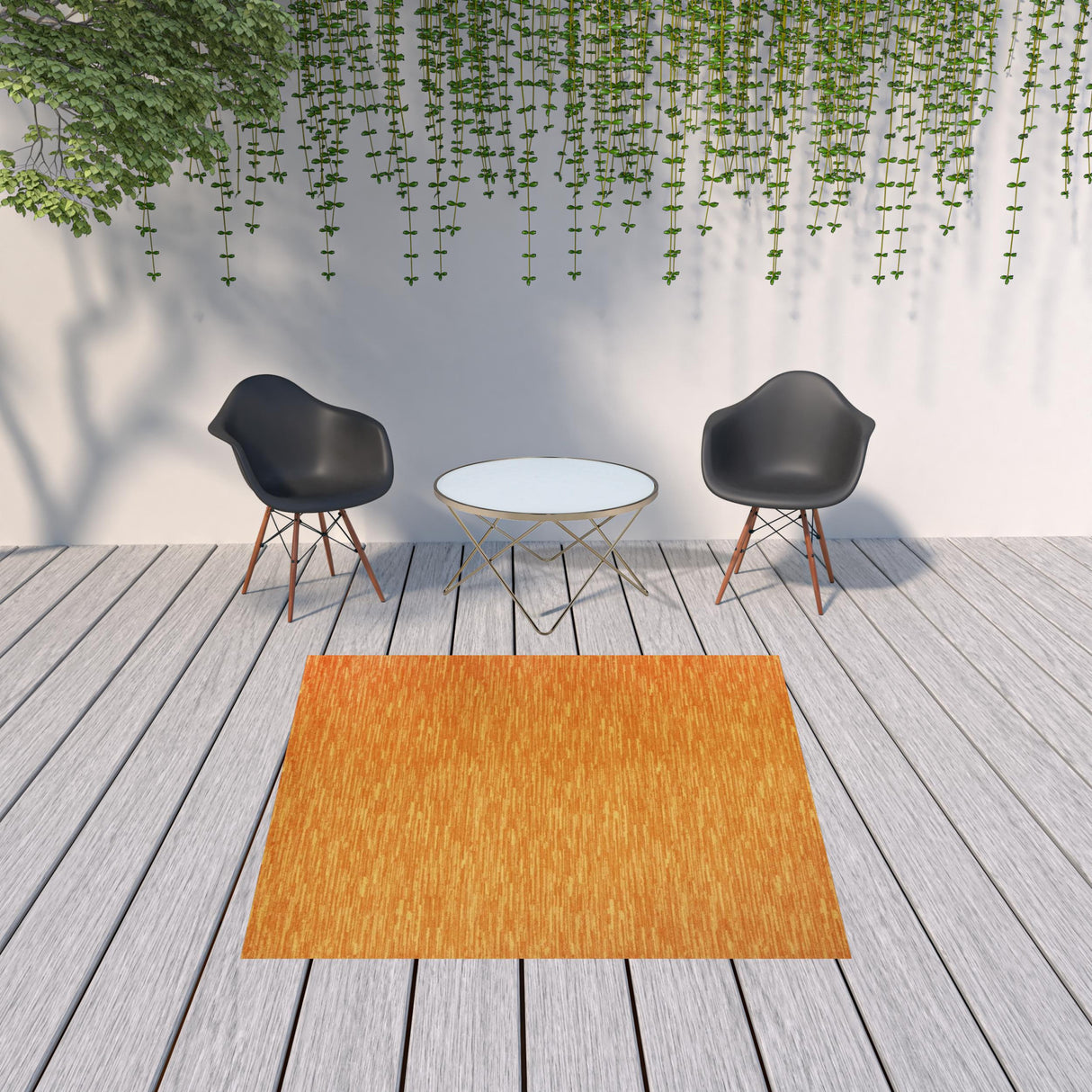 7' X 7' Sunburst Square Non Skid Indoor Outdoor Area Rug