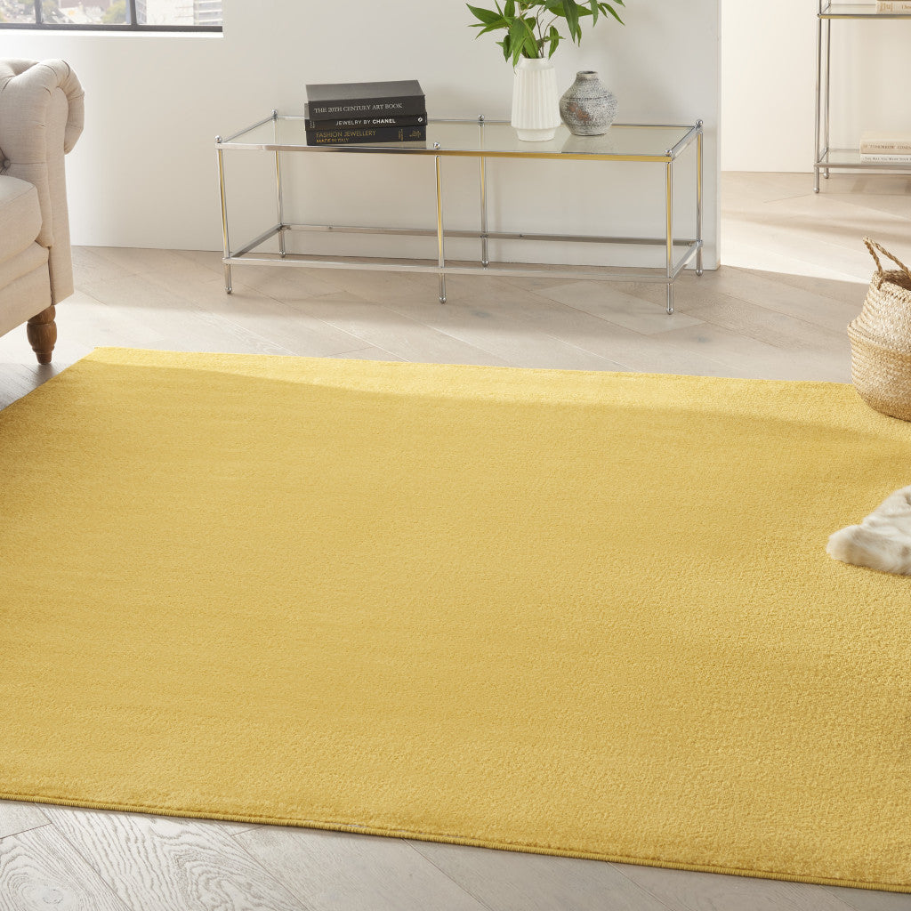 7' X 7' Yellow Square Non Skid Indoor Outdoor Area Rug