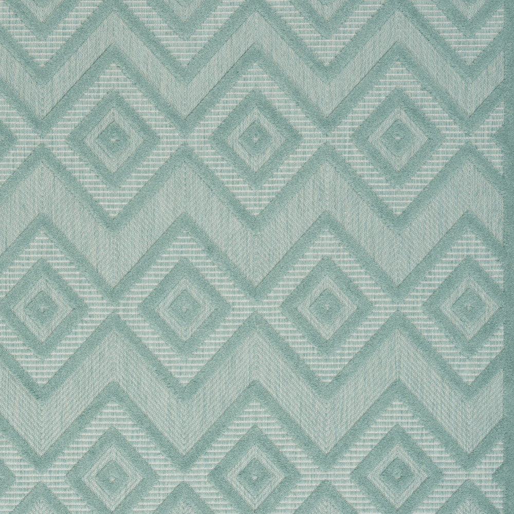 5' X 7' Aqua And Teal Argyle Indoor Outdoor Area Rug