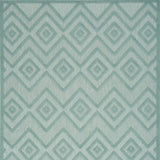 5' X 7' Aqua And Teal Argyle Indoor Outdoor Area Rug