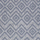 5' X 7' Denim Blue Argyle Indoor Outdoor Area Rug