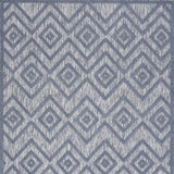 5' X 7' Denim Blue Argyle Indoor Outdoor Area Rug