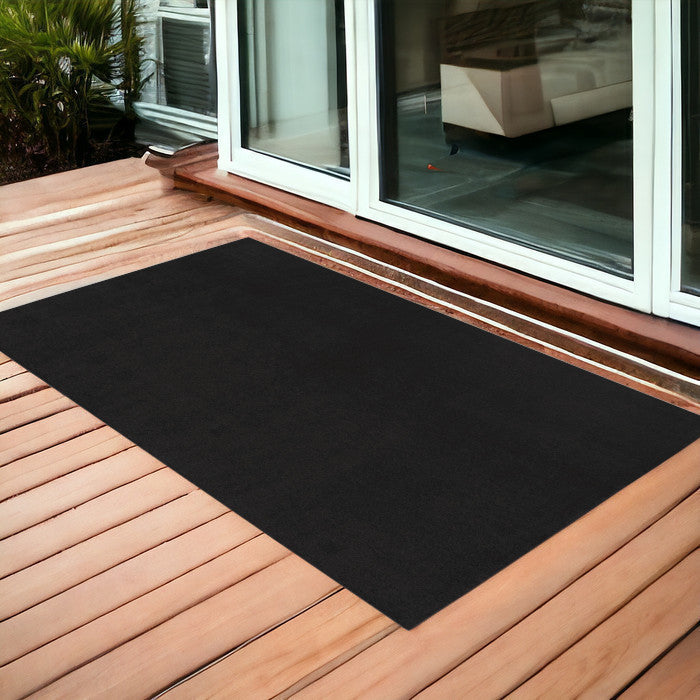 3' X 5' Black Stain Resistant Indoor Outdoor Area Rug