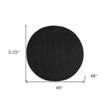 4' X 4' Black Round Non Skid Indoor Outdoor Area Rug