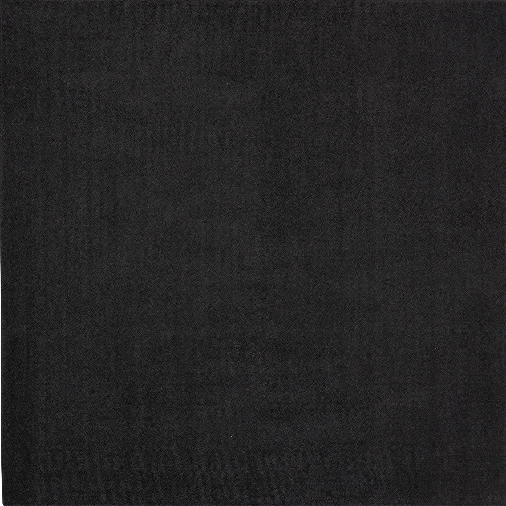 5' X 5' Black Square Non Skid Indoor Outdoor Area Rug