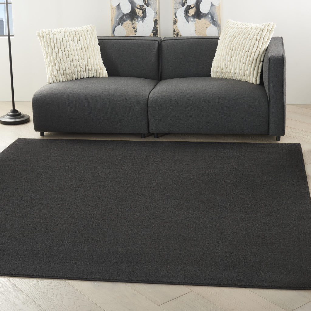 5' X 5' Black Square Non Skid Indoor Outdoor Area Rug