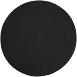 6' X 6' Black Round Non Skid Indoor Outdoor Area Rug