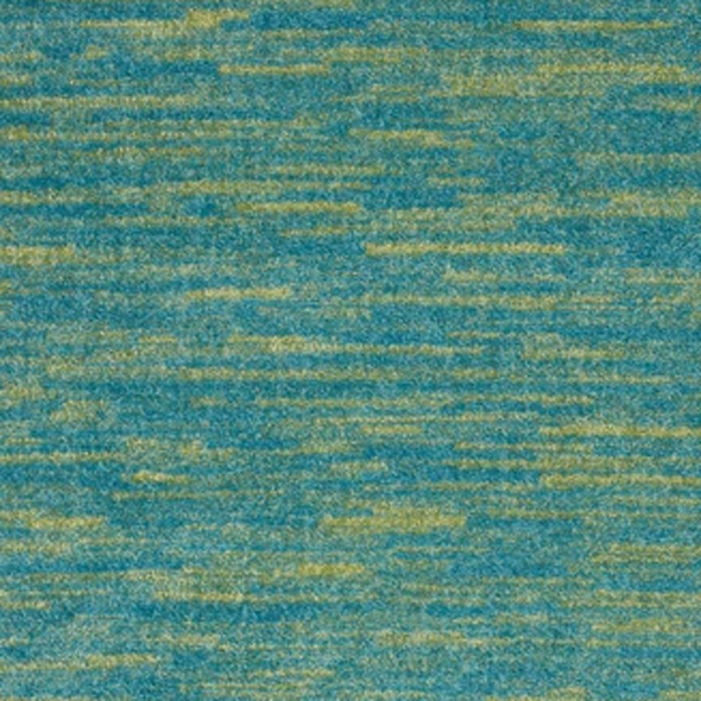 3' X 5' Blue And Green Striped Non Skid Indoor Outdoor Area Rug