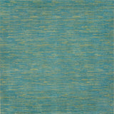 5' X 5' Blue And Green Square Striped Non Skid Indoor Outdoor Area Rug