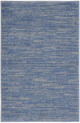 2' X 4' Blue And Grey Striped Non Skid Indoor Outdoor Runner Rug