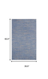 3' X 5' Blue And Grey Striped Non Skid Indoor Outdoor Area Rug