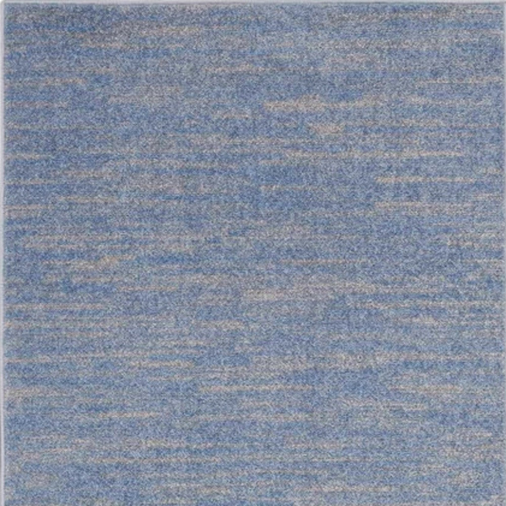 3' X 5' Blue And Grey Striped Non Skid Indoor Outdoor Area Rug