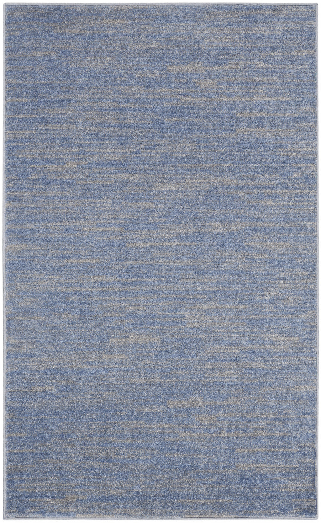 3' X 5' Blue And Grey Striped Non Skid Indoor Outdoor Area Rug