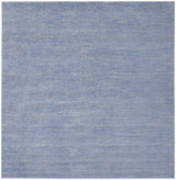 5' X 5' Blue And Grey Square Striped Non Skid Indoor Outdoor Area Rug