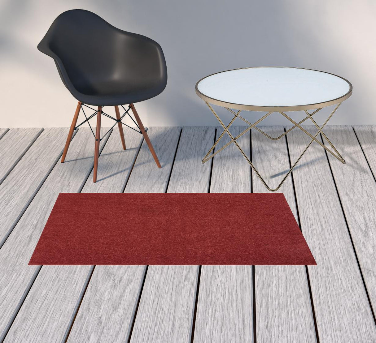 2' X 4' Brick Red Non Skid Indoor Outdoor Runner Rug