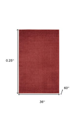 3' X 5' Brick Red Non Skid Indoor Outdoor Area Rug