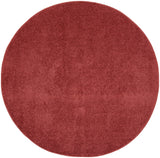 4' X 4' Brick Red Round Non Skid Indoor Outdoor Area Rug