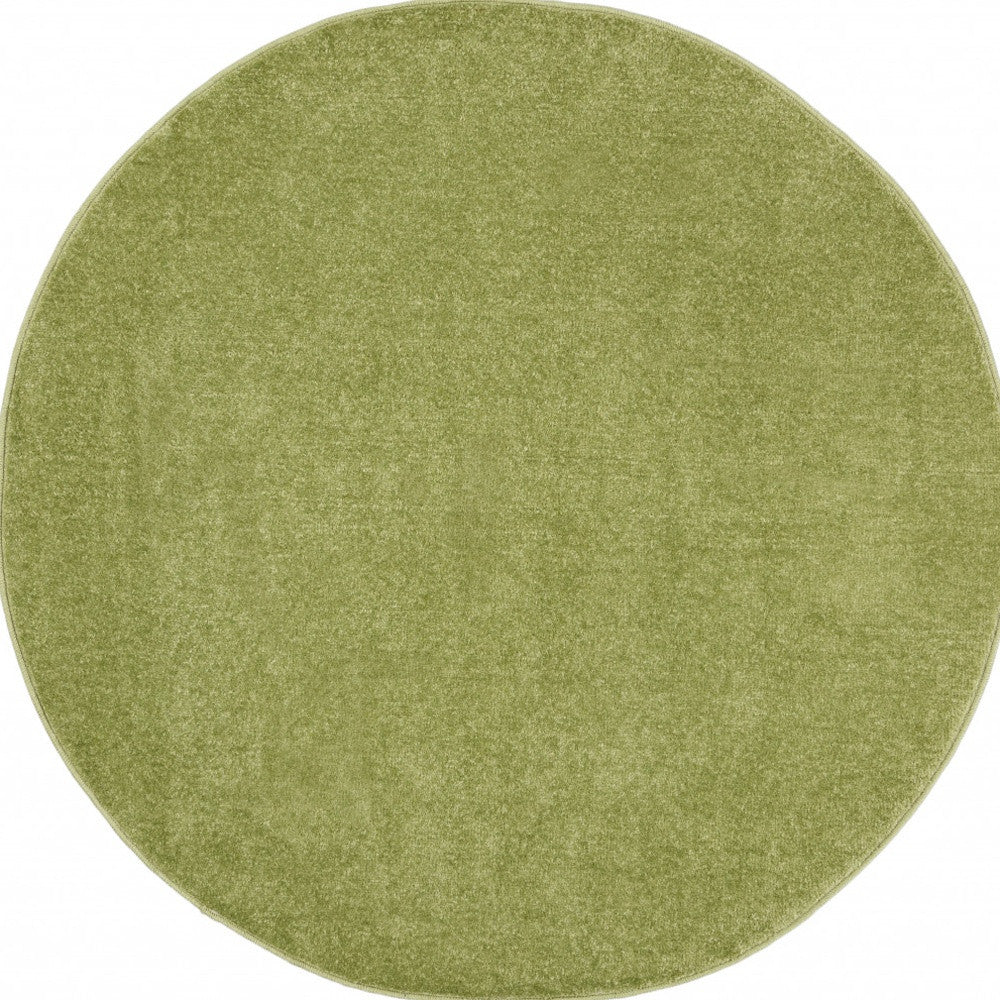 4' X 4' Green Round Non Skid Indoor Outdoor Area Rug