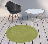 4' X 4' Green Round Non Skid Indoor Outdoor Area Rug