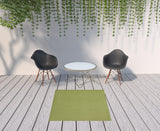 5' X 5' Green Square Non Skid Indoor Outdoor Area Rug