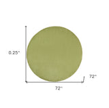 6' X 6' Green Round Non Skid Indoor Outdoor Area Rug