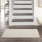 2' X 4' Ivory And Beige Non Skid Indoor Outdoor Runner Rug