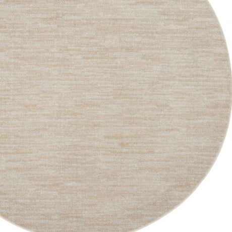 6' X 6' Ivory And Beige Round Non Skid Indoor Outdoor Area Rug