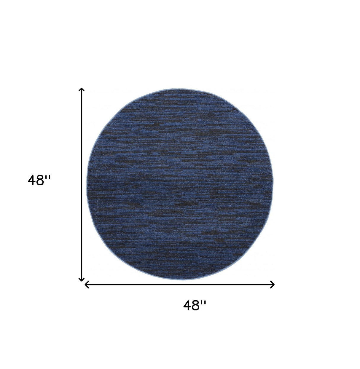 4' X 4' Midnight Blue Round Non Skid Indoor Outdoor Area Rug