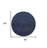 4' X 4' Midnight Blue Round Non Skid Indoor Outdoor Area Rug