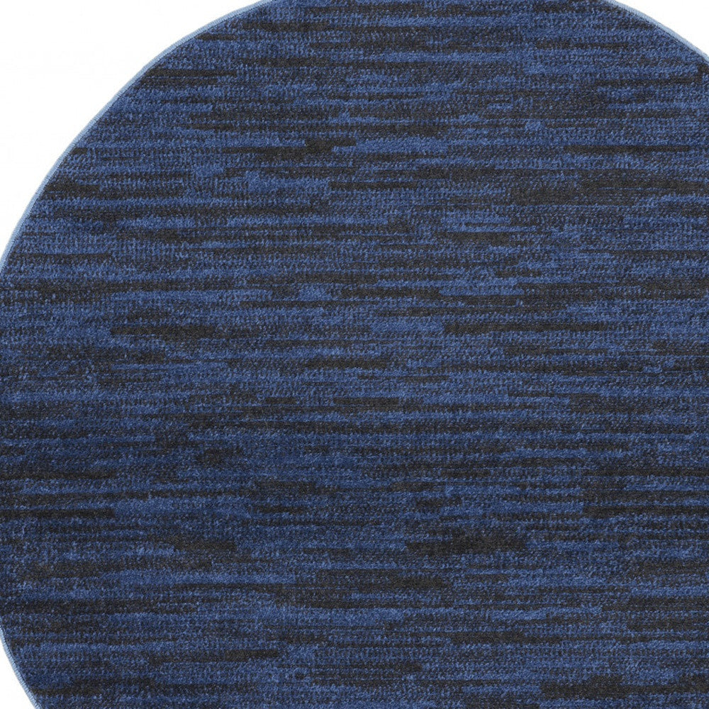 4' X 4' Midnight Blue Round Non Skid Indoor Outdoor Area Rug