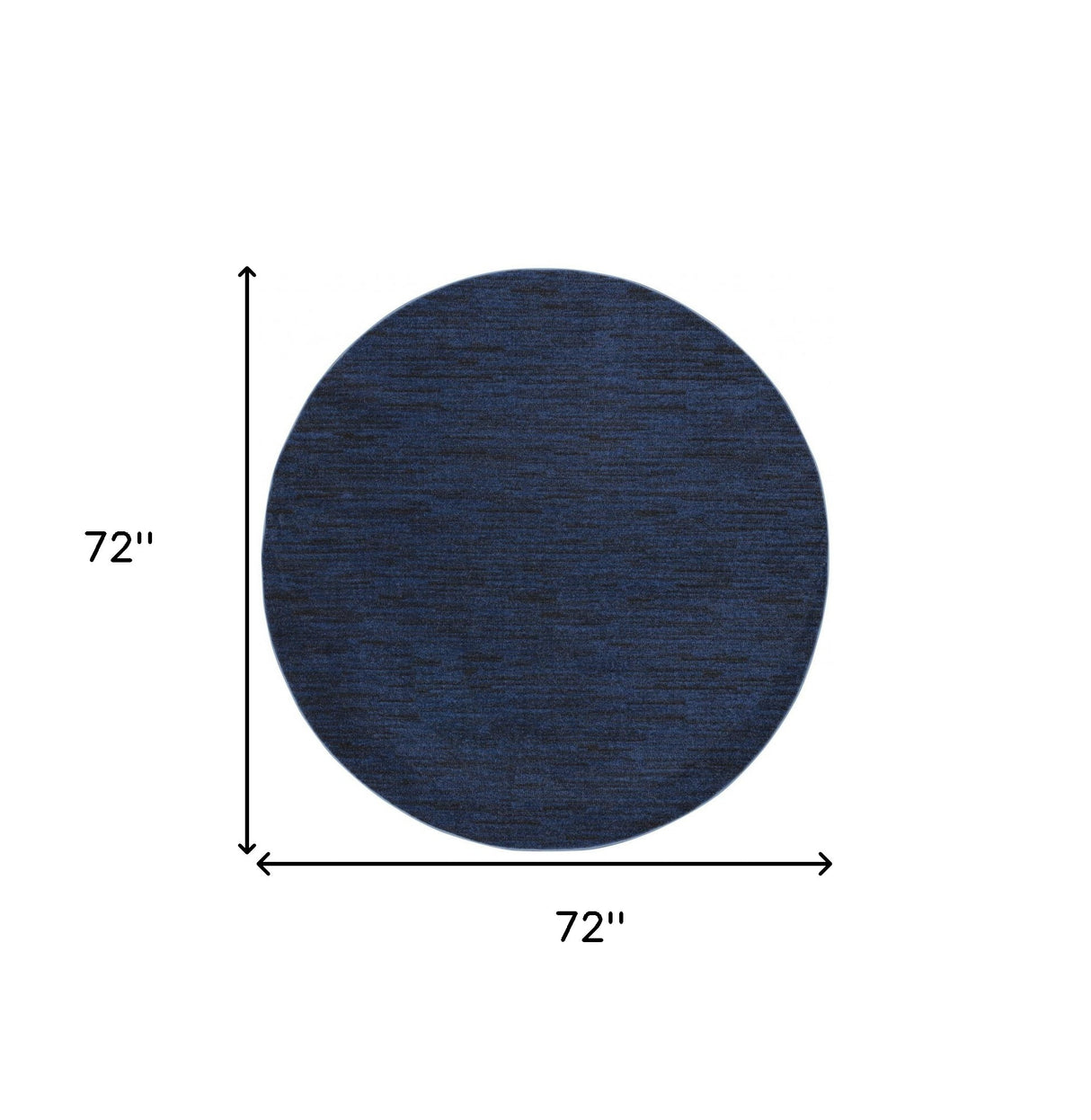 6' X 6' Midnight Blue Round Non Skid Indoor Outdoor Area Rug