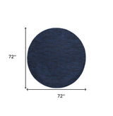 6' X 6' Midnight Blue Round Non Skid Indoor Outdoor Area Rug